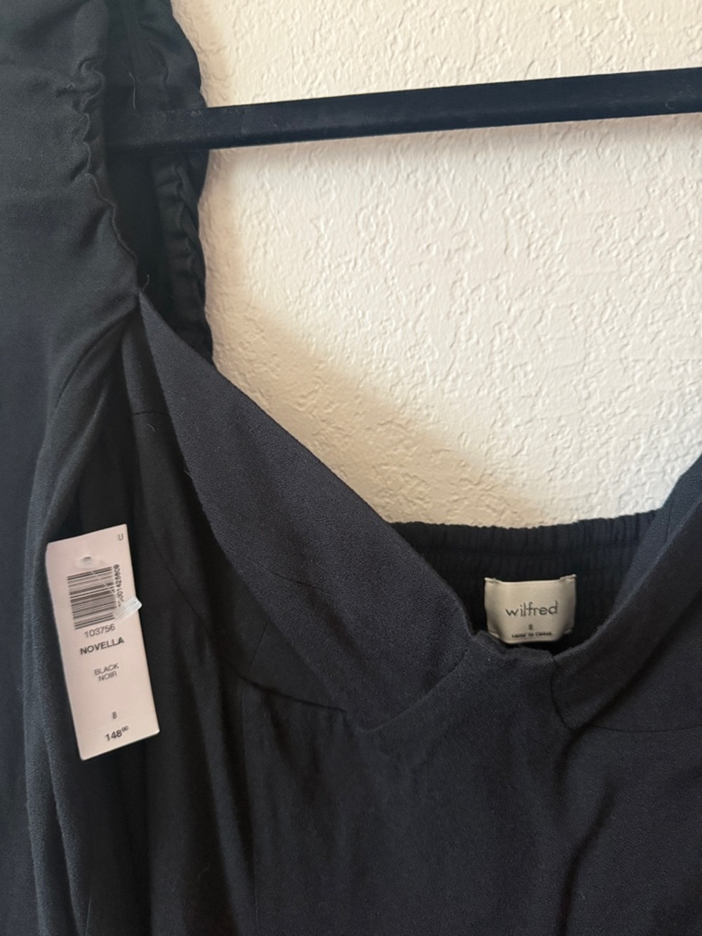 Aritzia NOVELLA Black Long-Sleeve Mini Dress with Puff Shoulders - Picture 2 of 3